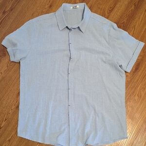 Coofandy Light Blue Short-Sleeve Men's Shirt, Size L